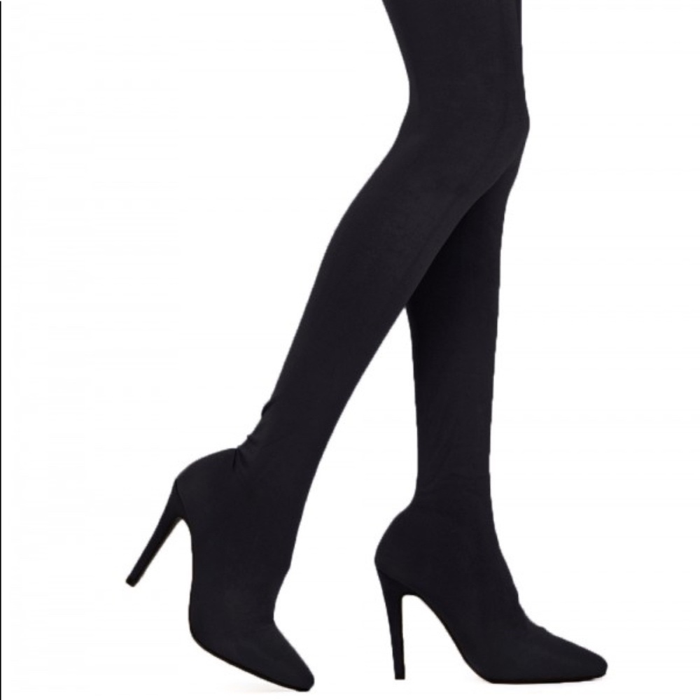 Over the knee knit boot